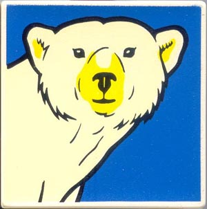 Duplo, Tile 2 x 2 x 1 with Polar Bear Mosaic Picture 03 Pattern