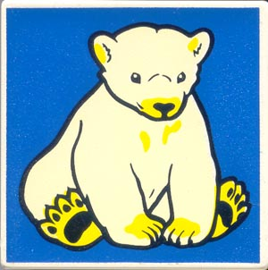 Duplo, Tile 2 x 2 x 1 with Polar Bear Mosaic Picture 07 Pattern