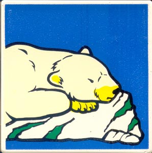 Duplo, Tile 2 x 2 x 1 with Polar Bear Mosaic Picture 11 Pattern