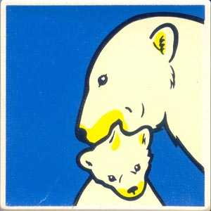 Duplo, Tile 2 x 2 x 1 with Polar Bear Mosaic Picture 13 Pattern