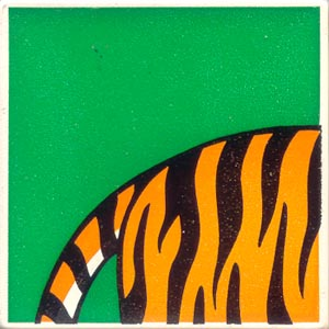 Duplo, Tile 2 x 2 x 1 with Tiger Mosaic Picture 01 Pattern