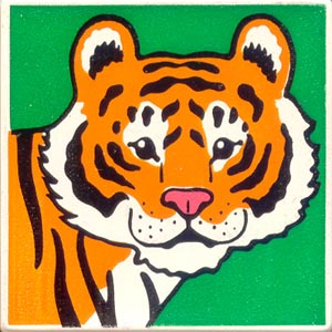 Duplo, Tile 2 x 2 x 1 with Tiger Mosaic Picture 03 Pattern