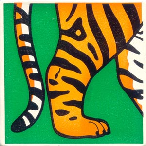 Duplo, Tile 2 x 2 x 1 with Tiger Mosaic Picture 04 Pattern