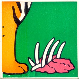 Duplo, Tile 2 x 2 x 1 with Tiger Mosaic Picture 06 Pattern