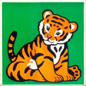 Duplo, Tile 2 x 2 x 1 with Tiger Mosaic Picture 09 Pattern