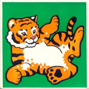 Duplo, Tile 2 x 2 x 1 with Tiger Mosaic Picture 10 Pattern
