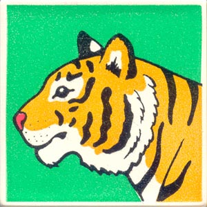 Duplo, Tile 2 x 2 x 1 with Tiger Mosaic Picture 13 Pattern