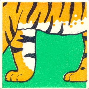 Duplo, Tile 2 x 2 x 1 with Tiger Mosaic Picture 17 Pattern