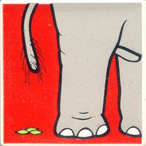 Duplo, Tile 2 x 2 x 1 with Elephant Mosaic Picture 04 Pattern