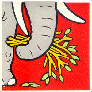 Duplo, Tile 2 x 2 x 1 with Elephant Mosaic Picture 06 Pattern