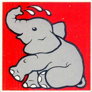 Duplo, Tile 2 x 2 x 1 with Elephant Mosaic Picture 09 Pattern