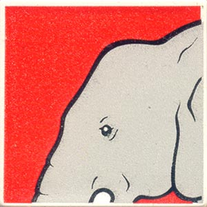 Duplo, Tile 2 x 2 x 1 with Elephant Mosaic Picture 13 Pattern