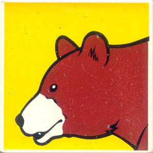 Duplo, Tile 2 x 2 x 1 with Brown Bear Mosaic Picture 01 Pattern