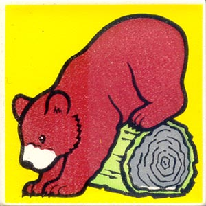 Duplo, Tile 2 x 2 x 1 with Brown Bear Mosaic Picture 09 Pattern