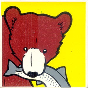 Duplo, Tile 2 x 2 x 1 with Brown Bear Mosaic Picture 15 Pattern