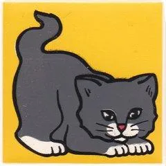 Duplo, Tile 2 x 2 x 1 with Cat Mosaic Picture 08 Pattern