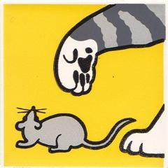 Duplo, Tile 2 x 2 x 1 with Cat Mosaic Picture 16 Pattern