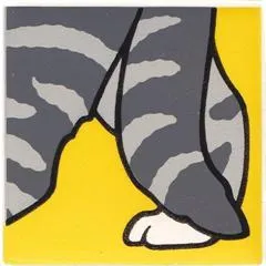 Duplo, Tile 2 x 2 x 1 with Cat Mosaic Picture 18 Pattern