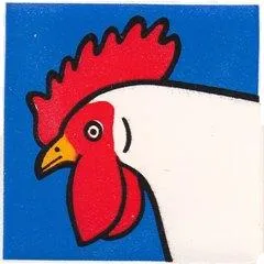 Duplo, Tile 2 x 2 x 1 with Chicken Mosaic Picture 01 Pattern
