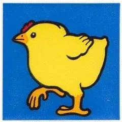 Duplo, Tile 2 x 2 x 1 with Chicken Mosaic Picture 09 Pattern