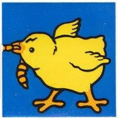 Duplo, Tile 2 x 2 x 1 with Chicken Mosaic Picture 12 Pattern