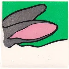 Duplo, Tile 2 x 2 x 1 with Rabbit Mosaic Picture 02 Pattern