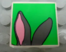 Duplo, Tile 2 x 2 x 1 with Rabbit Mosaic Picture 15 Pattern