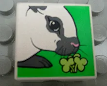 Duplo, Tile 2 x 2 x 1 with Rabbit Mosaic Picture 18 Pattern