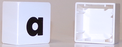 Duplo, Tile 2 x 2 x 1 with Black Lowercase Letter a Pattern