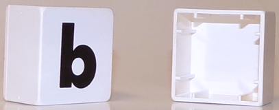 Duplo, Tile 2 x 2 x 1 with Black Lowercase Letter b Pattern