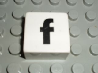 Duplo, Tile 2 x 2 x 1 with Black Lowercase Letter f Pattern