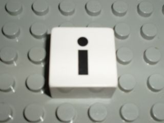 Duplo, Tile 2 x 2 x 1 with Black Lowercase Letter i Pattern