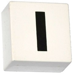 Duplo, Tile 2 x 2 x 1 with Black Lowercase Letter l Pattern