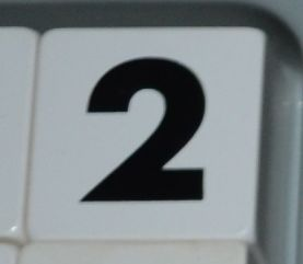 Duplo, Tile 2 x 2 x 1 with Black Number 2 Pattern