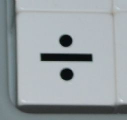 Duplo, Tile 2 x 2 x 1 with Black Division Sign (÷) Pattern