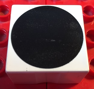 Duplo, Tile 2 x 2 x 1 with Shape Black Circle Pattern