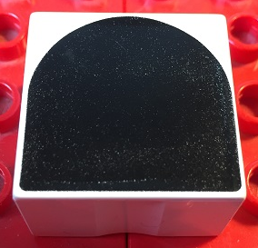 Duplo, Tile 2 x 2 x 1 with Shape Black Inverse Arch Pattern