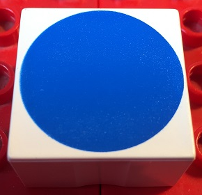 Duplo, Tile 2 x 2 x 1 with Shape Blue Circle Pattern