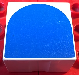 Duplo, Tile 2 x 2 x 1 with Shape Blue Inverse Arch Pattern