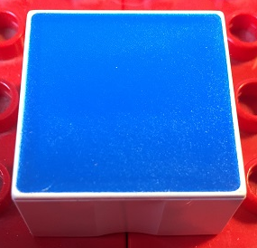 Duplo, Tile 2 x 2 x 1 with Shape Blue Square Pattern