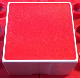 Duplo, Tile 2 x 2 x 1 with Shape Red Square Pattern