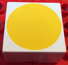 Duplo, Tile 2 x 2 x 1 with Shape Yellow Circle Pattern