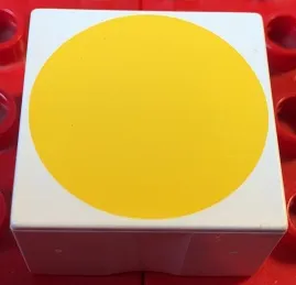 Duplo, Tile 2 x 2 x 1 with Shape Yellow Circle Pattern
