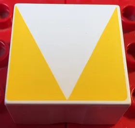 Duplo, Tile 2 x 2 x 1 with Shape Yellow Inverse Isosceles Triangle Pattern
