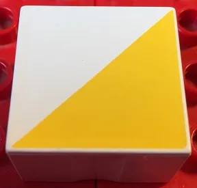 Duplo, Tile 2 x 2 x 1 with Shape Yellow Right Triangle Pattern