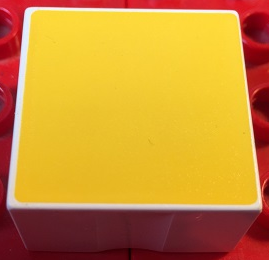 Duplo, Tile 2 x 2 x 1 with Shape Yellow Square Pattern