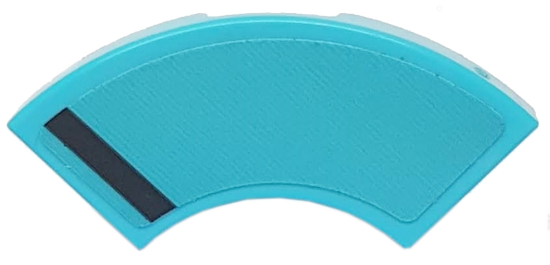 Tile, Round Corner 2 x 2 Macaroni with Black Stripe on Medium Azure Background Pattern (Sticker) - Set 76898