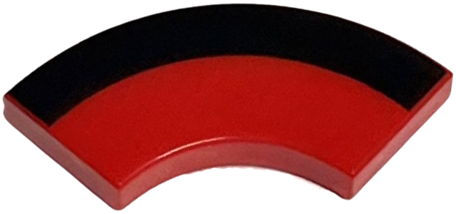 Tile, Round Corner 2 x 2 Macaroni with Black Curved Line Pattern