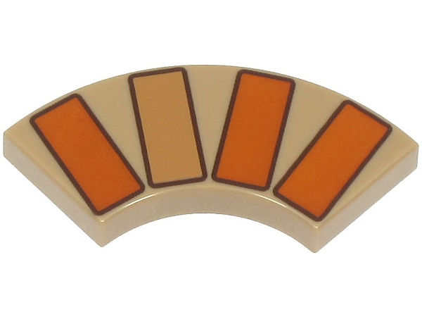 Tile, Round Corner 2 x 2 Macaroni with Dark Orange and Medium Nougat Bricks / Rectangles Pattern