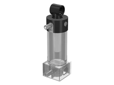 Pneumatic Cylinder with 2 Inlets Medium (48mm) with Black Top